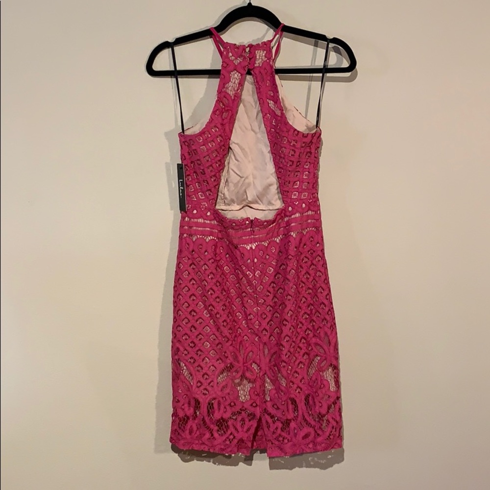 NWT Lulu’s Steal a Kiss Magenta Lace Dress - Picture 7 of 8
